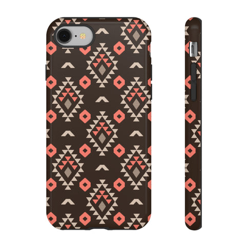 Coral/Brown Tough Cell Phone Case - Various Styles/Sizes