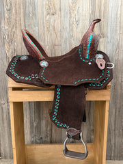 14.5” WhinneyLite Aztec Tooled Barrel Saddle