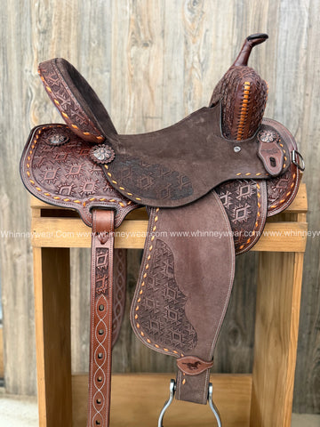 14” WhinneyLite Aztec Barrel Saddle - 7” Gullet