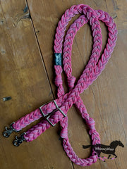 8ft Rose Stripes Braided Reins