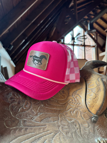 Pink & Checked WhinneyWear Patch Hat