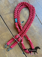 8ft Ruby Braided Reins