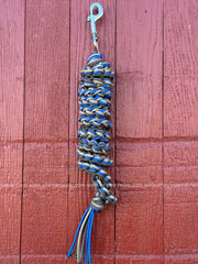 Royal Blue & Brown Braided Leadrope