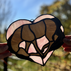 Stained Glass Heart Horse - Gray