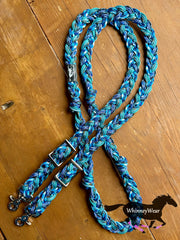 8ft Blue Hues Braided Reins