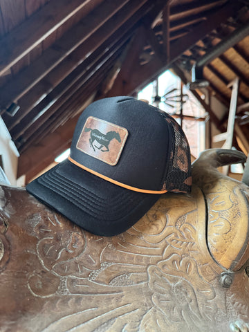 Black & Copper Cheetah WhinneyWear Patch Hat