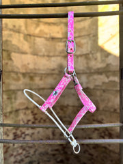 Pink Cowhide/Lariat Nose Halter