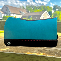 30x28” Western Wool Saddle Pad - Turquoise with Red Buckstitch