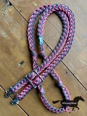 8ft Baby Pink Braided Reins