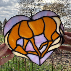 Stained Glass Heart Horse - Sorrel