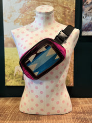 Pink/Blue Wool Aztec Crossbody Purse