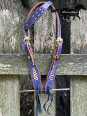 Purple Leather One Ear Headstall