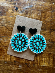 Turquoise Jewel acrylic earrings