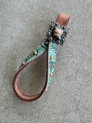 Turquoise Floral Tie Down Keeper