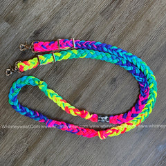 WhinneyWear Custom Neon Ombre Rainbow Reins