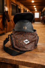 Patterned Helmet Bag - Chocolate Cheetah