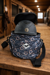 Patterned Helmet Bag - Tooled Leather