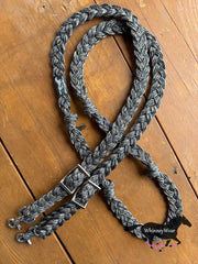 8ft Gunmetal Braided Reins