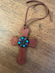 Turquoise Arrows Saddle Cross