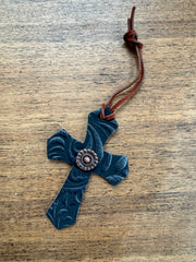 Black Floral Saddle Cross