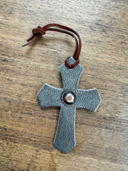 Silver Pebble Saddle Cross
