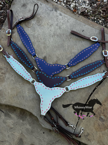 Colored Leather Gladiator Style Breastcollar