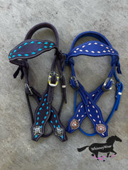 Colored Leather Browband Headstall