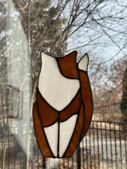 Stained Glass Cat - Brown & White