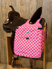 WhinneyCooler Saddlebag: Pink Checkered