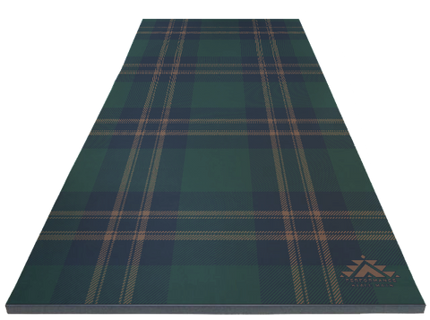 Portable Stall Mat Hunter Green Plaid Design 5x10