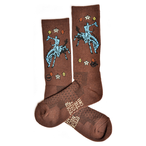 Fringe Long Live Brown Performance Boot Sock