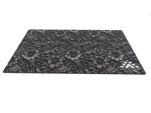 Portable Stall Mat Leather Tooled Design 5x10