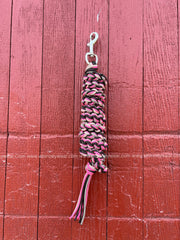 Pink Cheetah Braided Leadrope