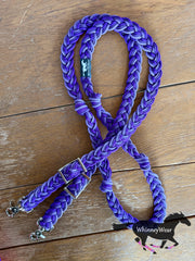 8ft Purple Ombre Braided Reins