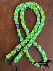 8ft Lime & Mint Braided Reins