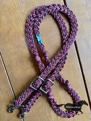 8ft Maroon Mix Braided Reins