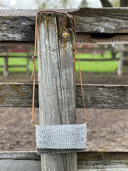 “Bethany” Silver Croc Purse