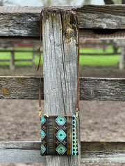 “Anna” Brown & Aqua Navajo Purse