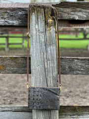 “Lauren” Walnut Croc Purse