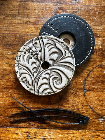 Ivory Swirl Hide/Rubber Bit Guards