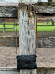 “Lauren” Black Croc Purse