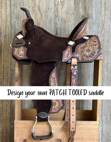 *Custom Tooled Patch Barrel Saddle - Upgrades half off*
