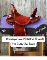 Design your own ROUND skirt WhinneyLite Saddle - Free Saddle Pad