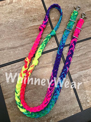 WhinneyWear Custom Neon Ombre Rainbow Reins