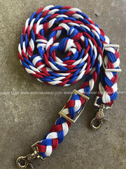 WhinneyWear Custom 8ft Patriotic Solid Reins