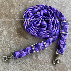 WhinneyWear Custom 8ft Purple Ombre Solid Reins