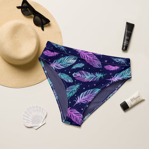 Galaxy Feather high-waisted bikini bottom
