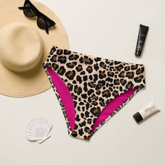 Cheetah high-waisted bikini bottom