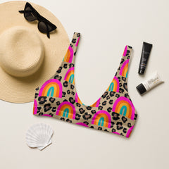 Boho Cheetah padded bikini top