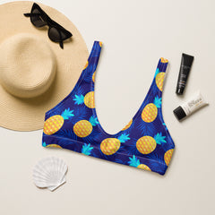 Blue Pineapple padded bikini top